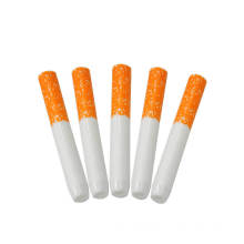 59mm Cigarette design Ceramic One Hitter Cigarette One Hitter Bat Tube Smoking Pipe Wood Dugout Pipe One-hitter